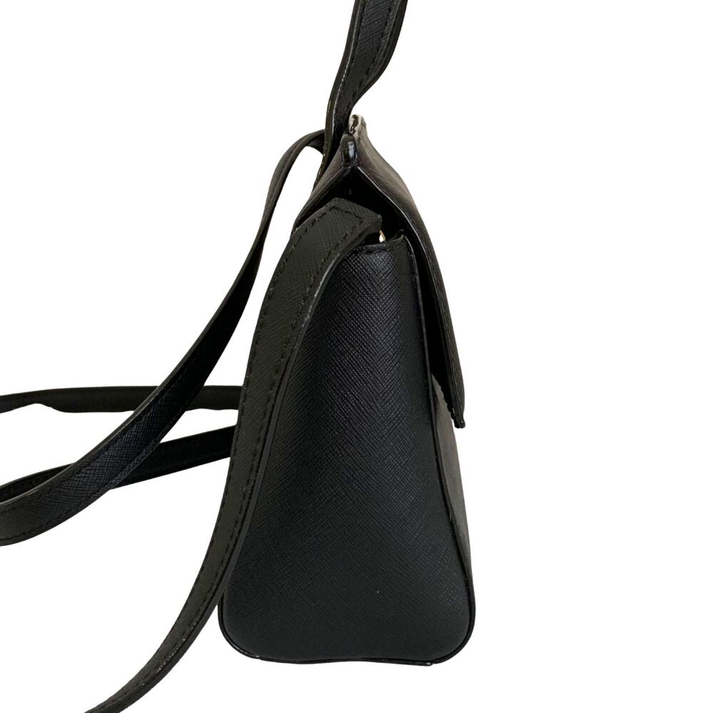 Kate Spade Black Leather Mini Flap Satchel/ Crossbody - Picture 6 of 13